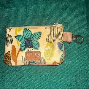 Fossil Blue and Yellow Key-Coin leather purse
